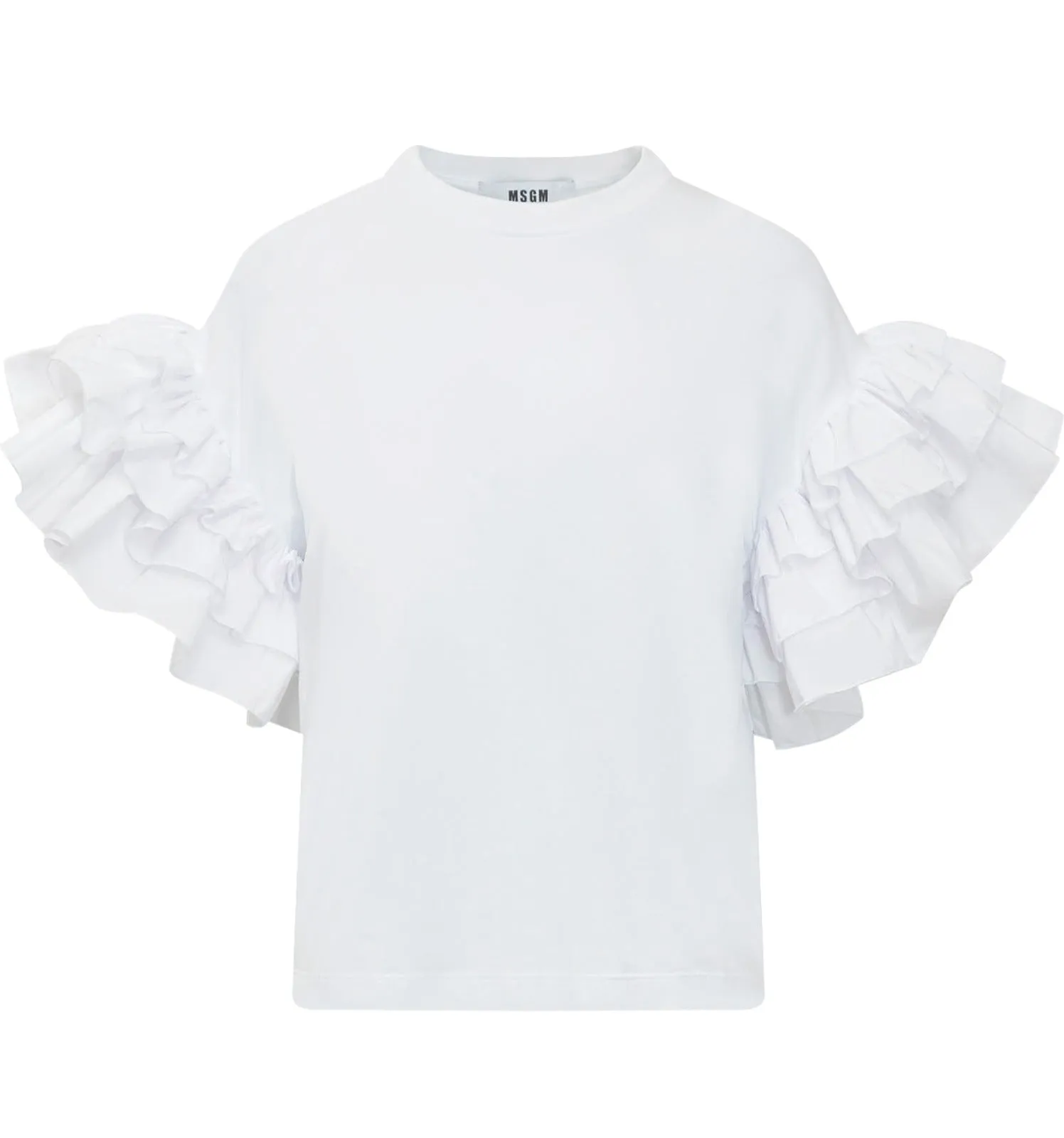MSGM Ruffled Short-Sleeved T-Shirt