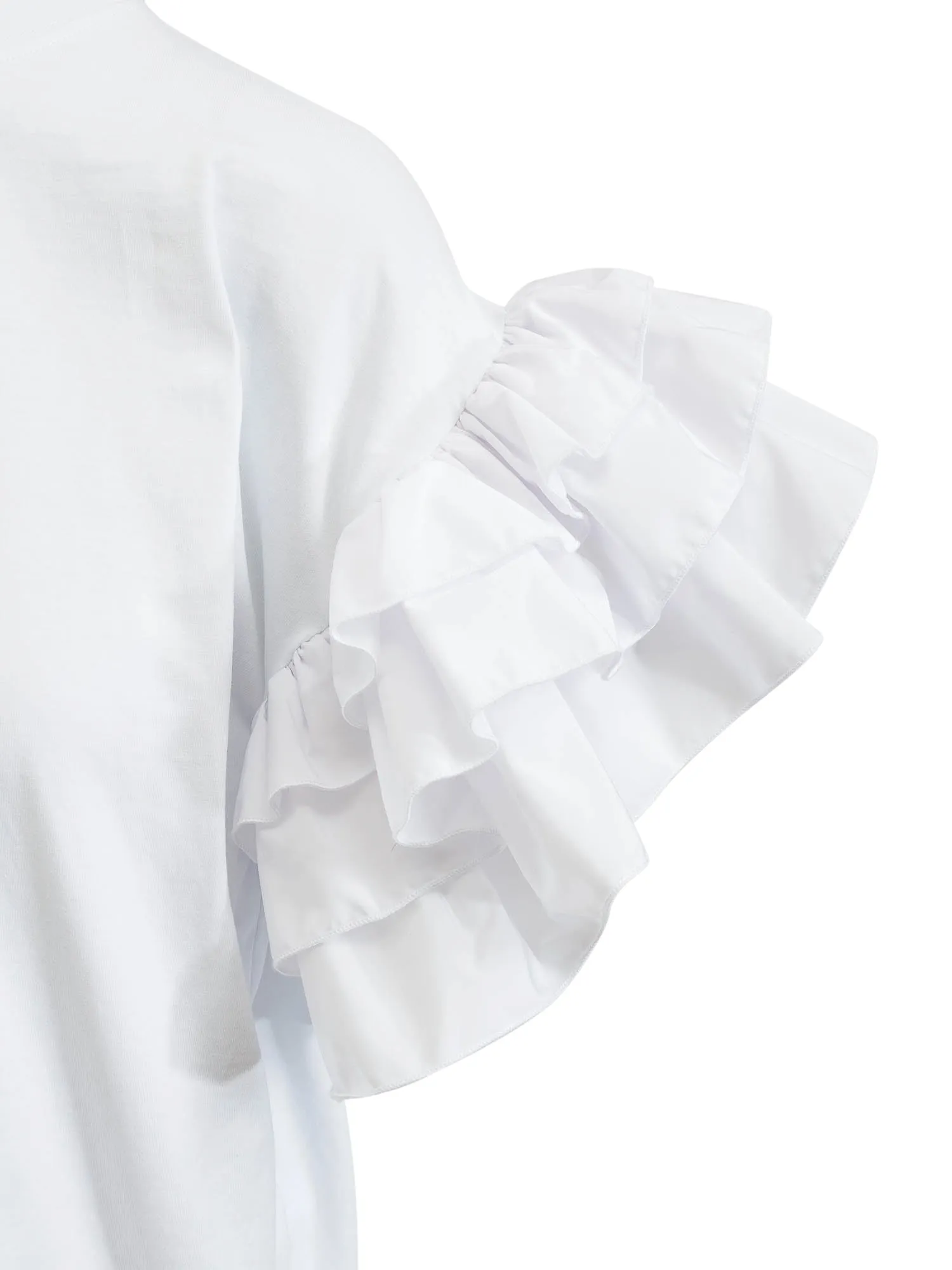 MSGM Ruffled Short-Sleeved T-Shirt