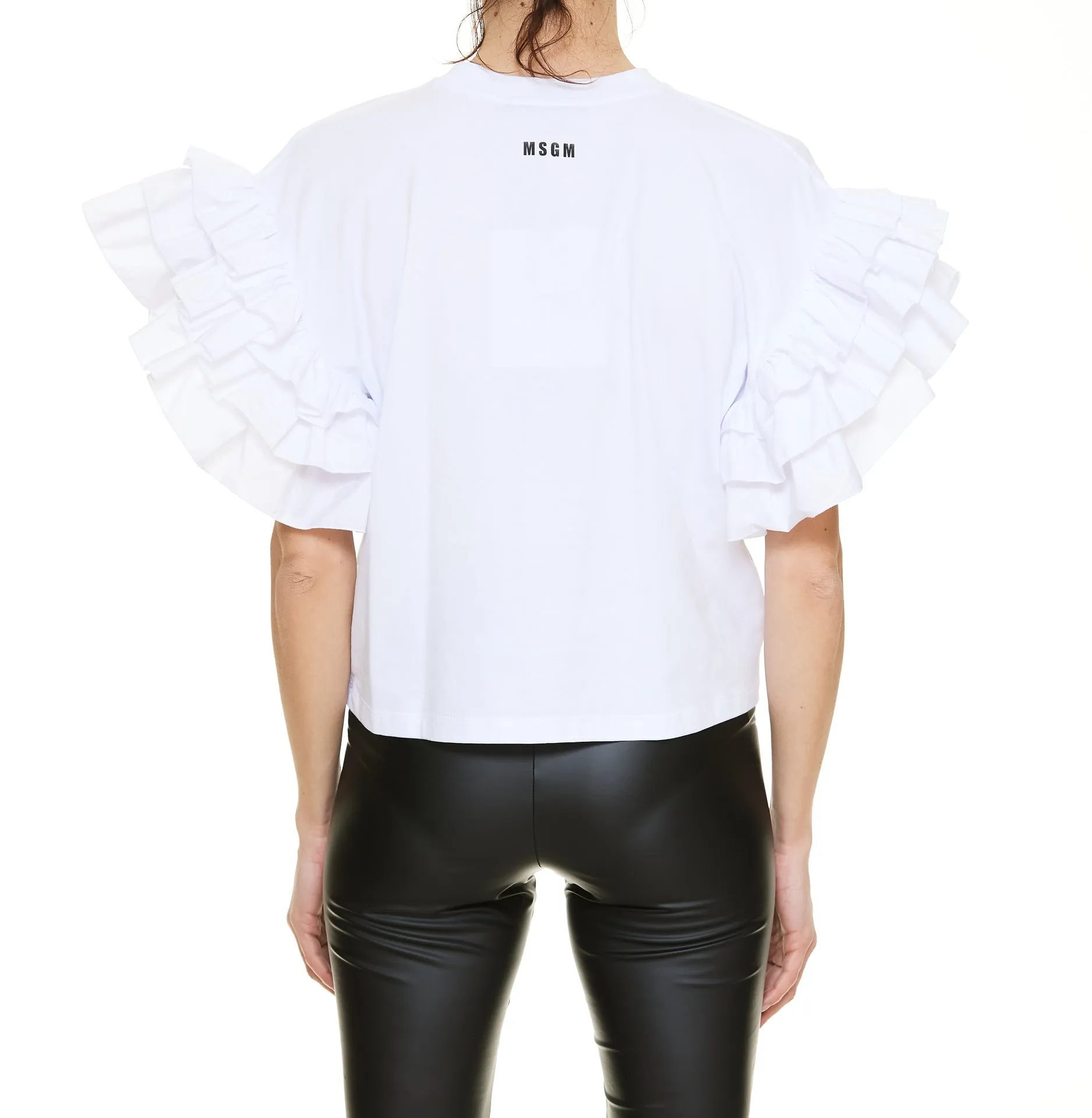 MSGM Ruffled Short-Sleeved T-Shirt