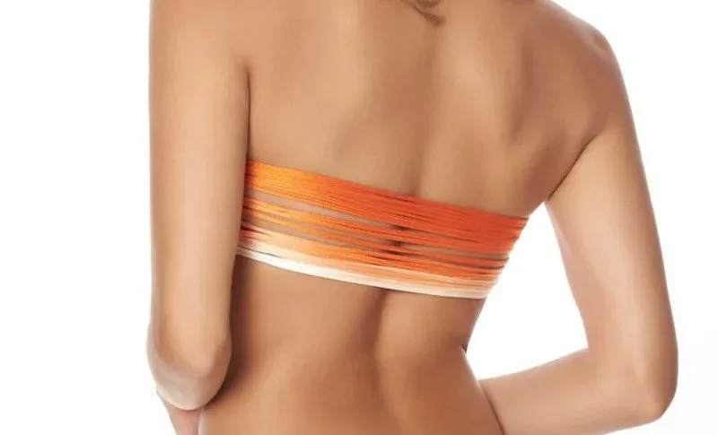 Orange Strapless Bikini Top Orange