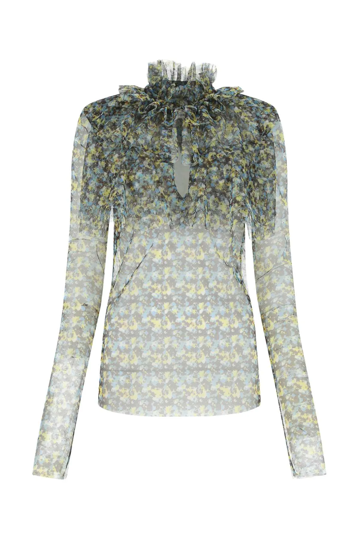 Philosophy Di Lorenzo Serafini Abstract Print Ruffled Blouse