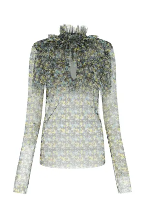 Philosophy Di Lorenzo Serafini Abstract Print Ruffled Blouse