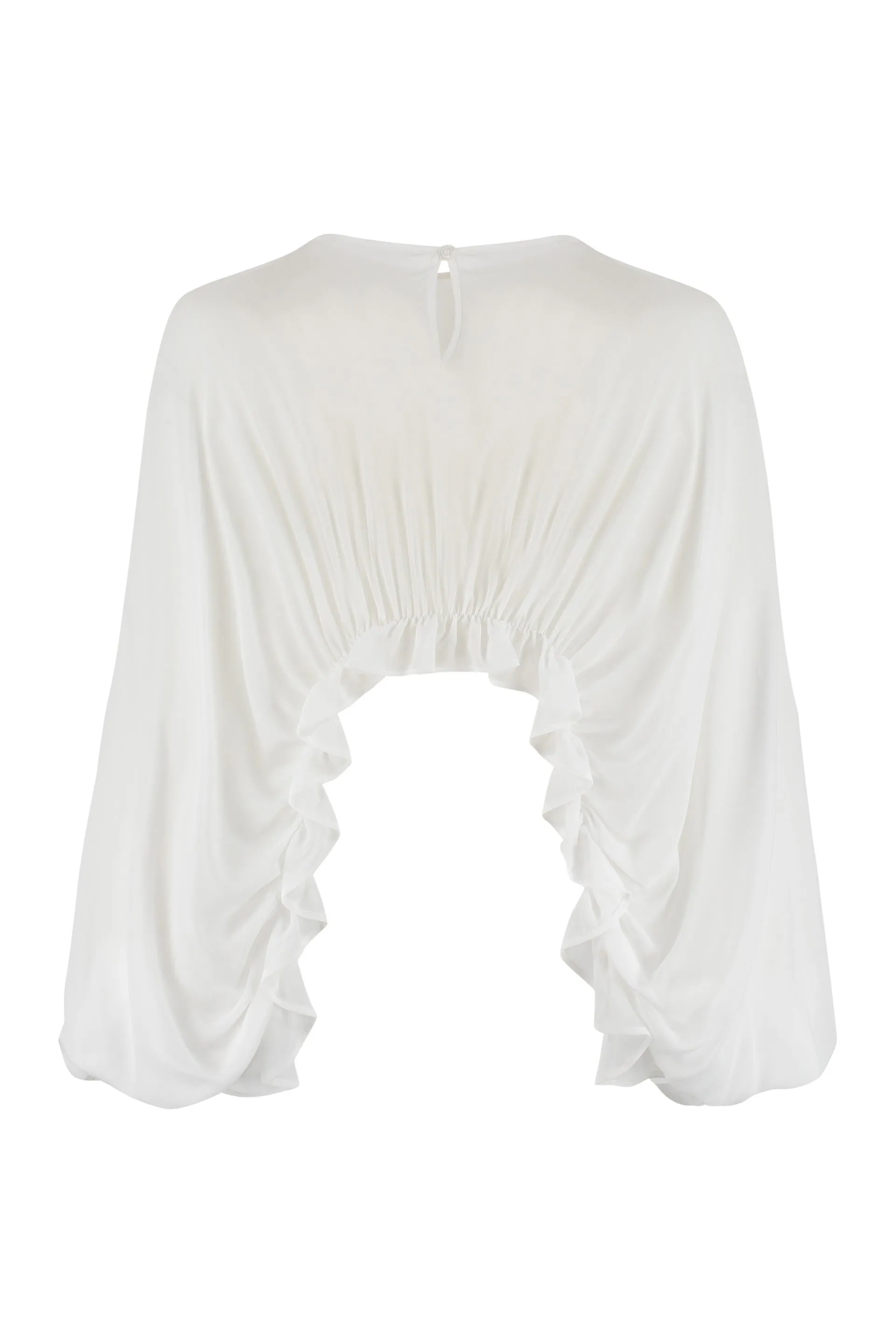 Pinko Ruffled High-Low Hem Georgette Blouse