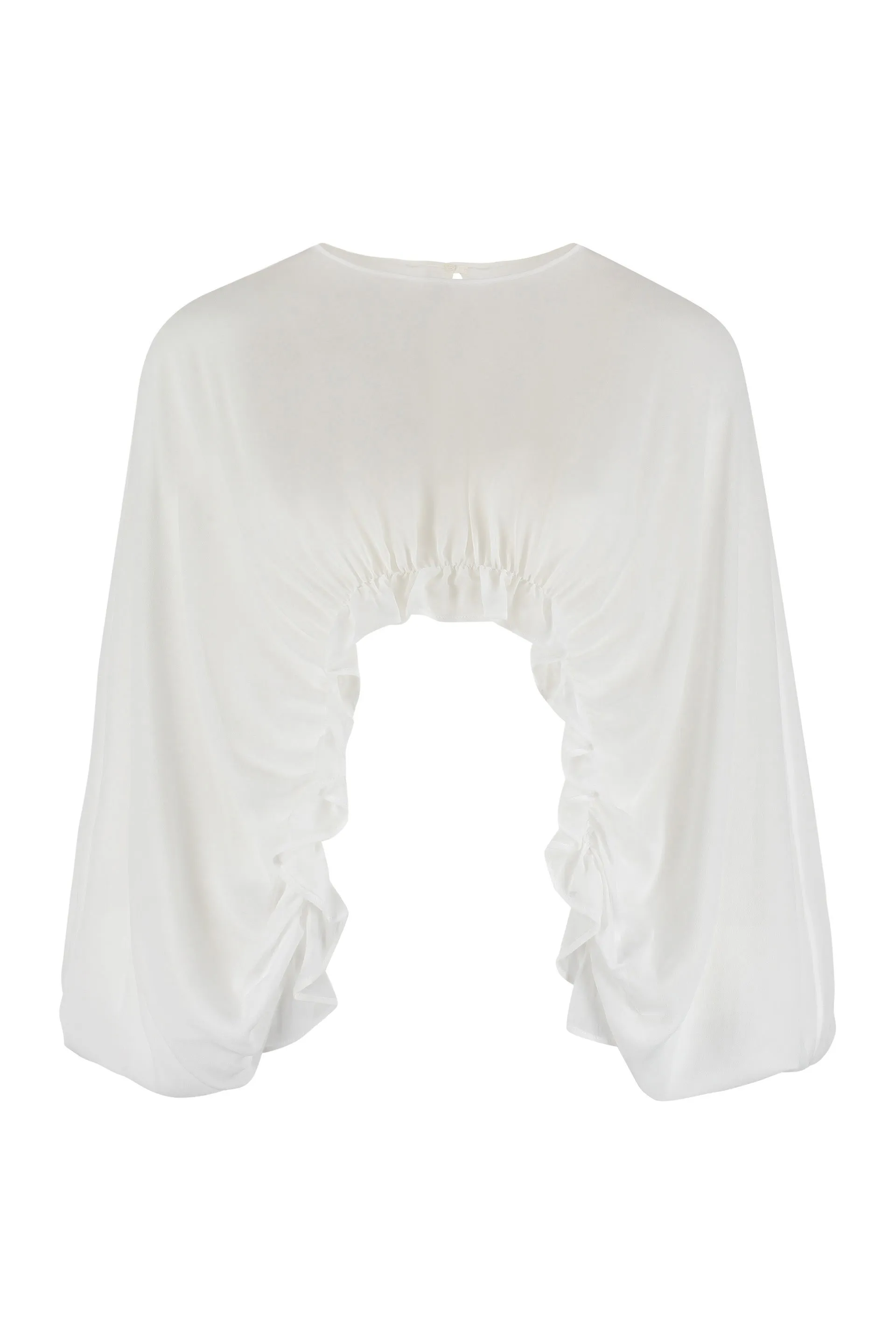 Pinko Ruffled High-Low Hem Georgette Blouse