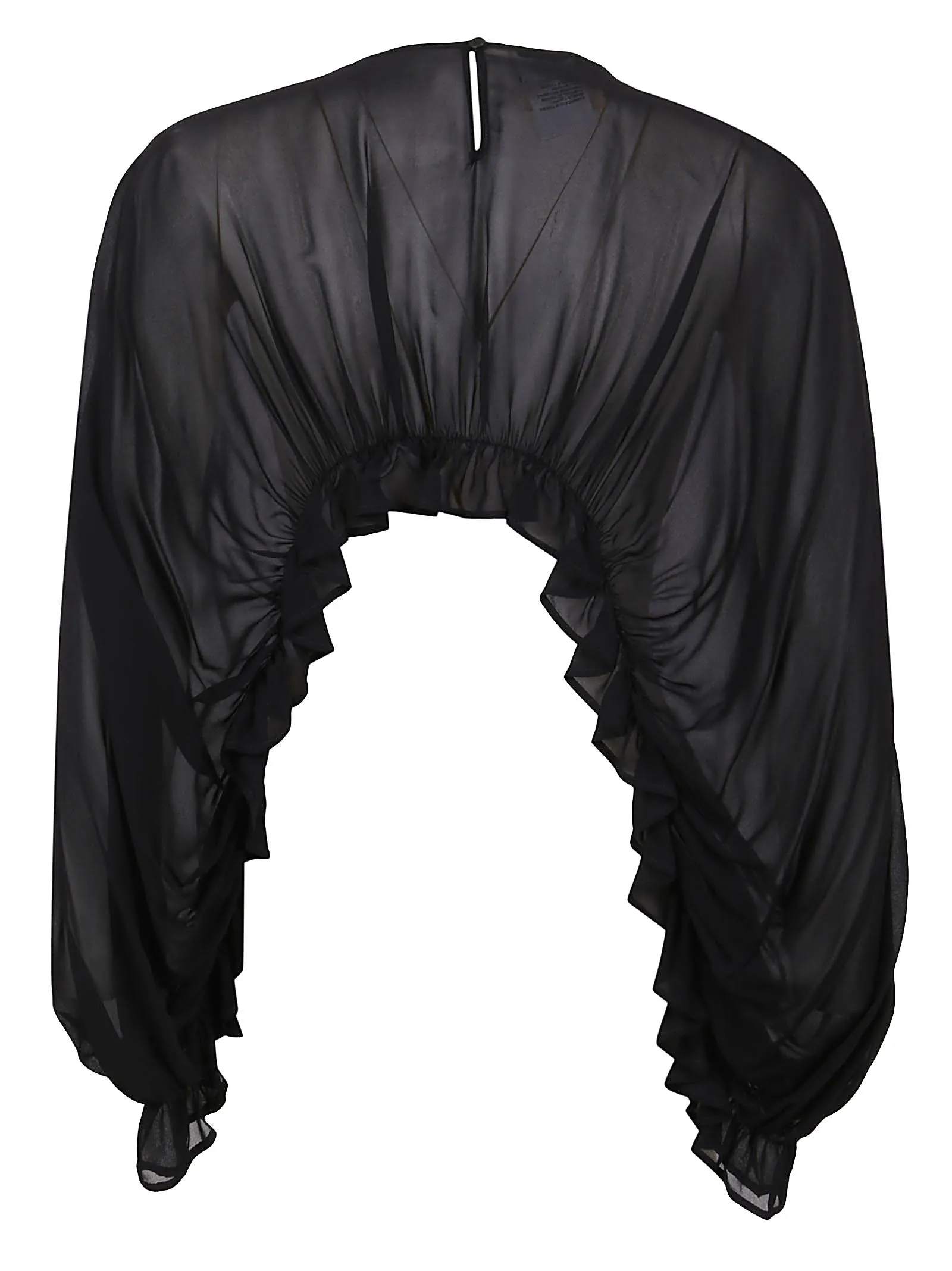 Pinko Ruffled High-Low Hem Georgette Blouse