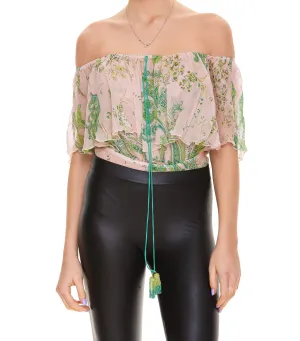 Pinko Ruffled Off-Shoulder Bodysuit