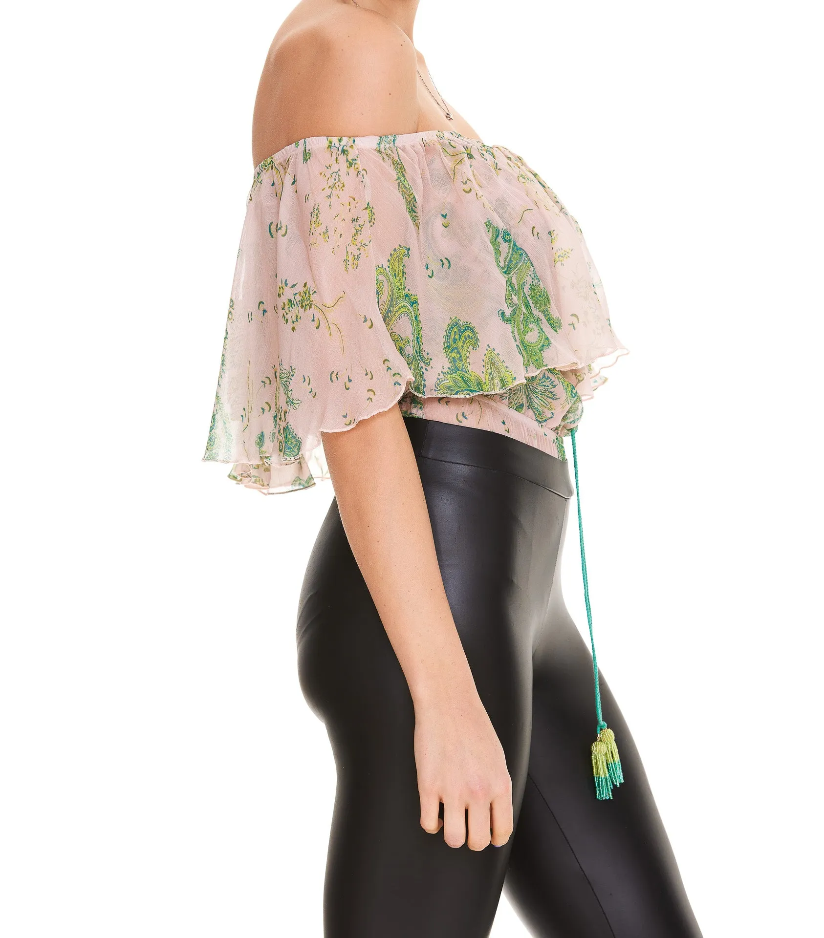 Pinko Ruffled Off-Shoulder Bodysuit