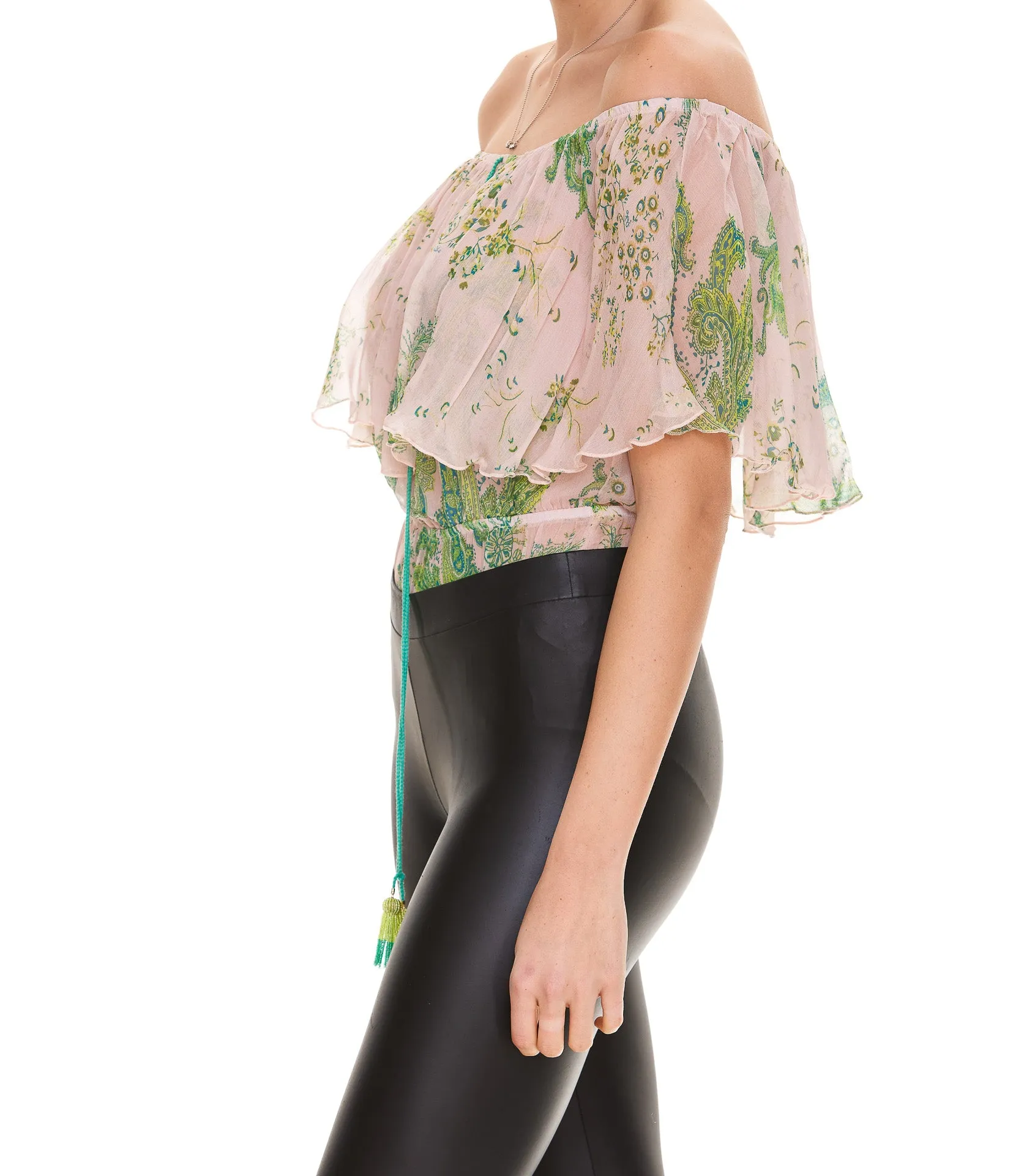 Pinko Ruffled Off-Shoulder Bodysuit