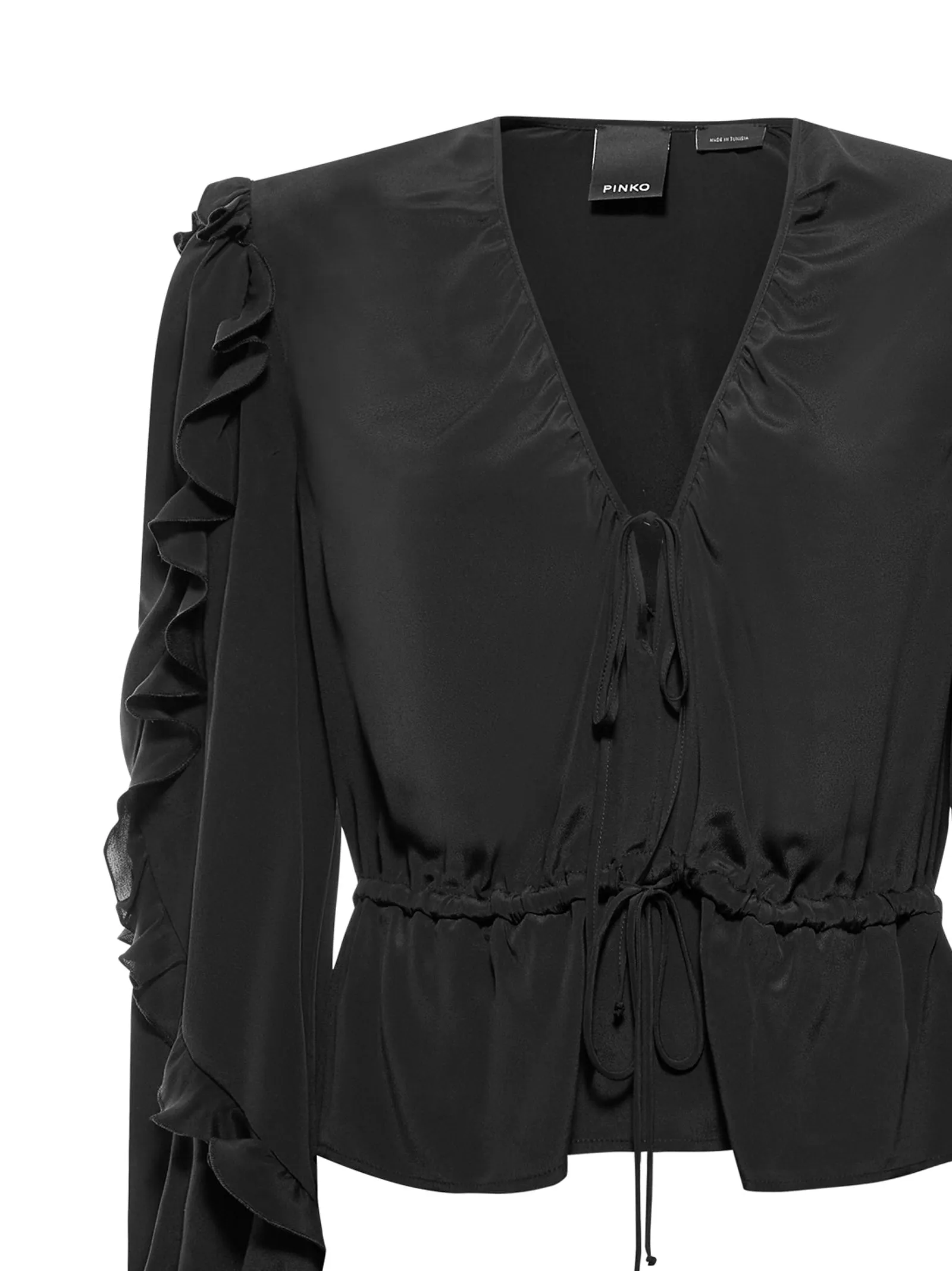 Pinko Ruffled V-Neck Top