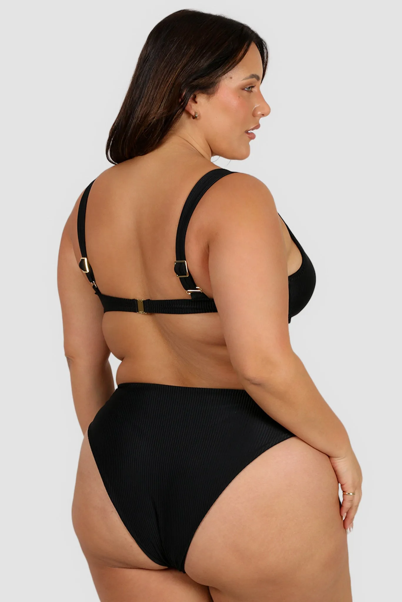 SANTINO MID RISE BOTTOM BLACK RIB