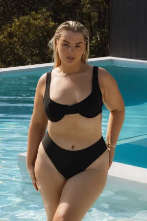 SANTINO MID RISE BOTTOM BLACK RIB