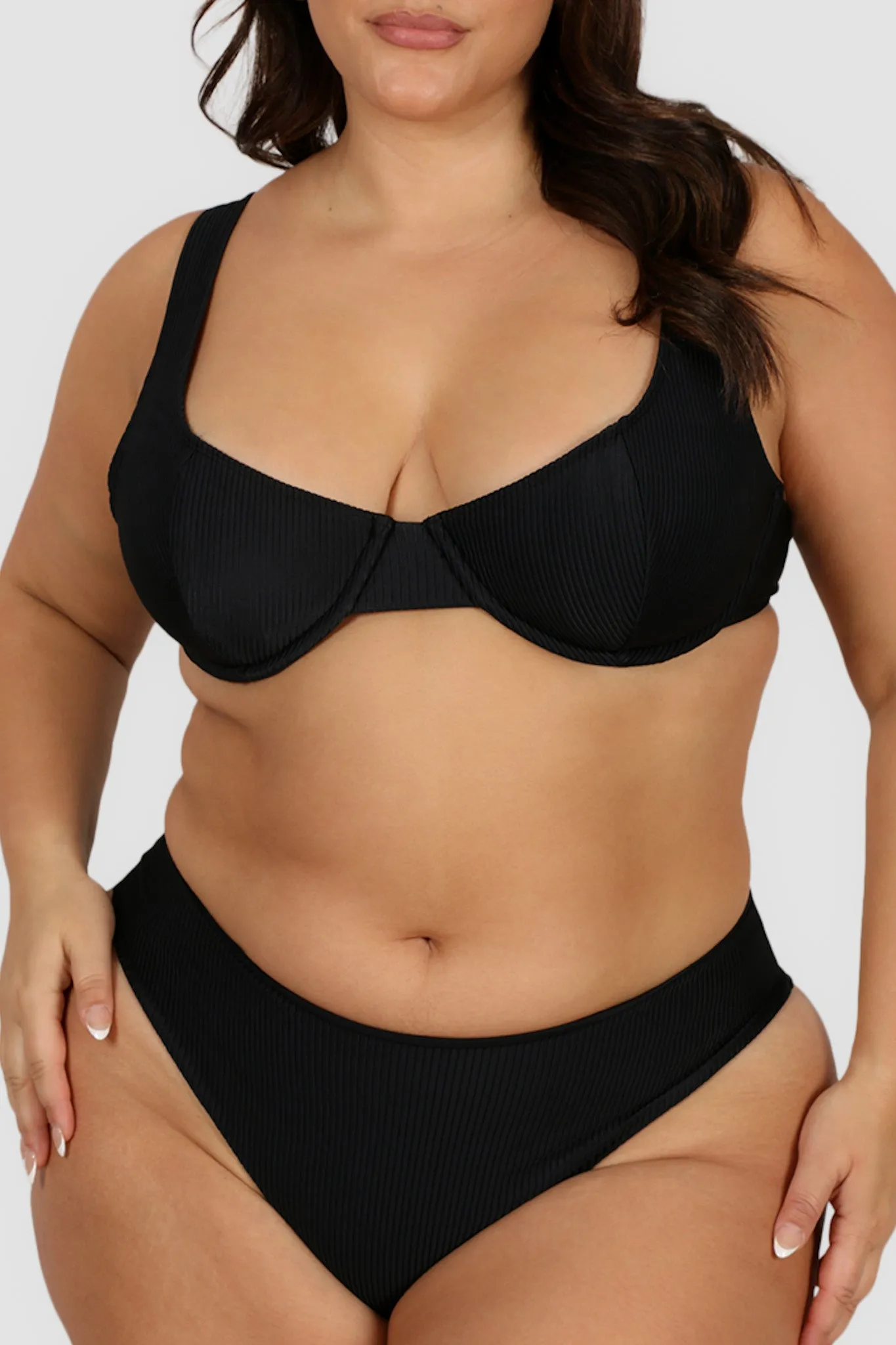 SANTINO MID RISE BOTTOM BLACK RIB
