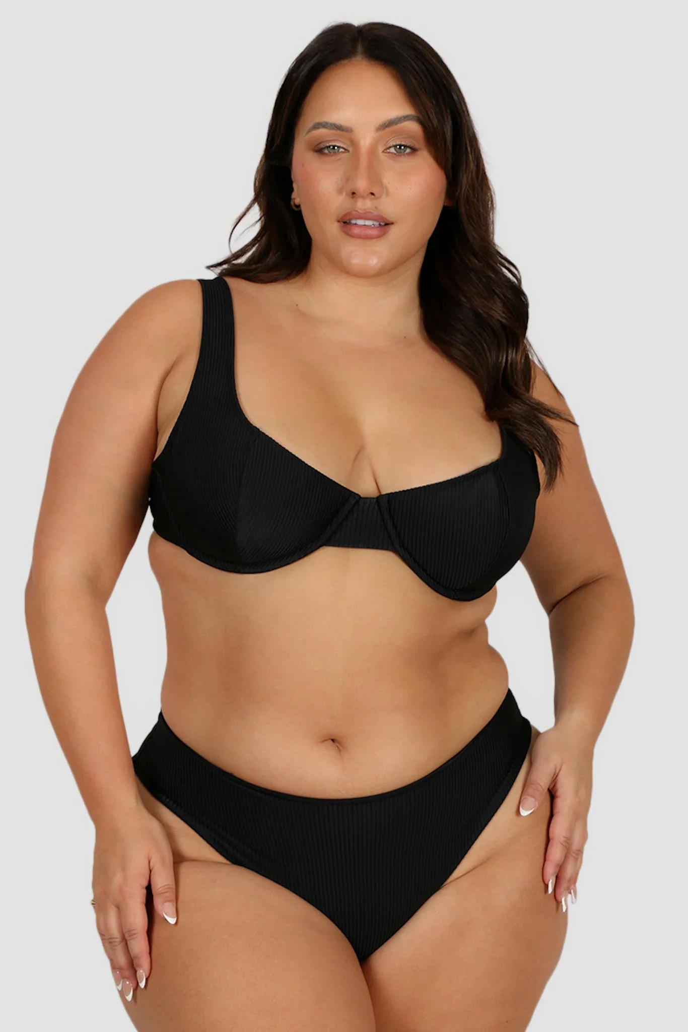 SANTINO MID RISE BOTTOM BLACK RIB