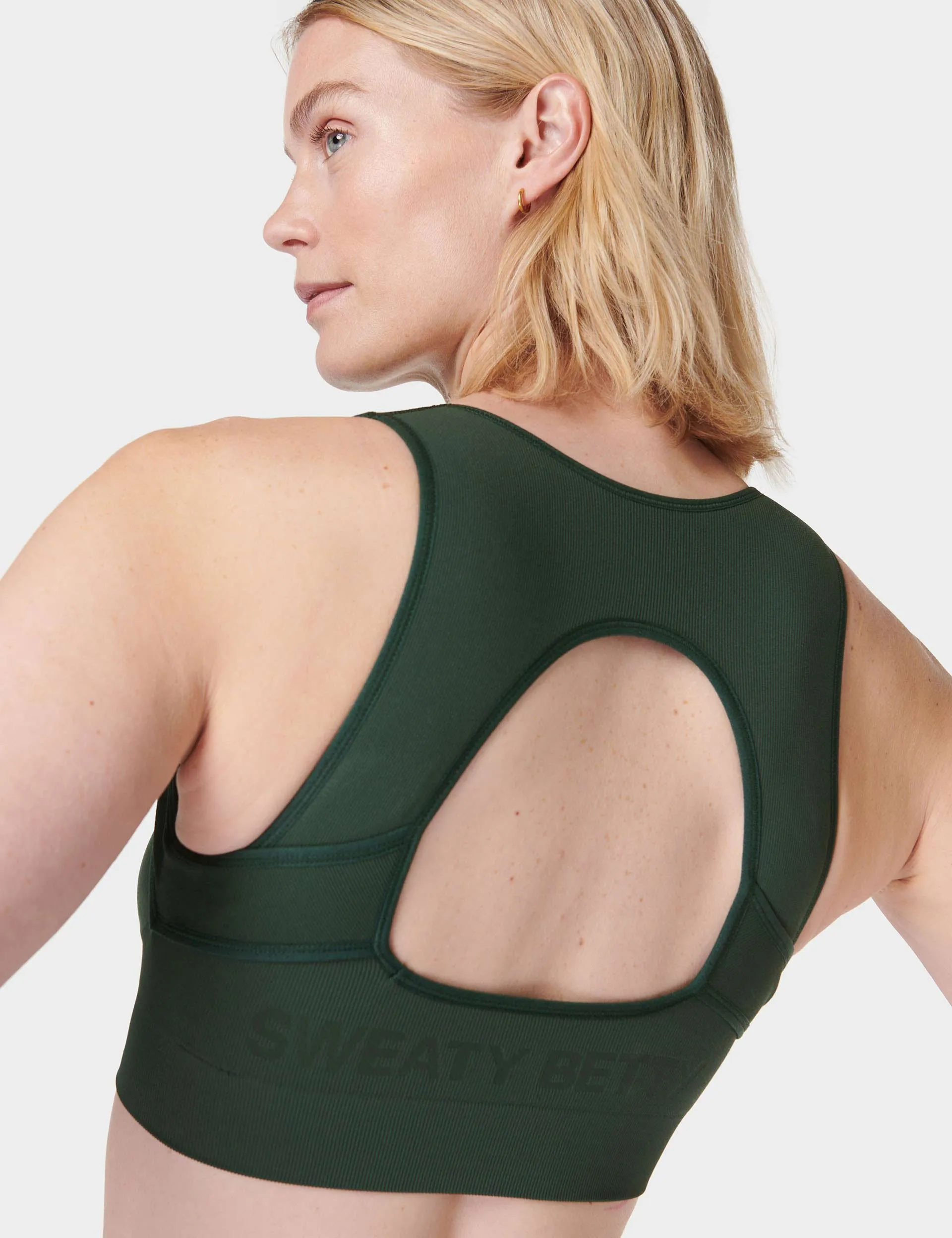 Seamless Plunge Sports Bra - Trek Green