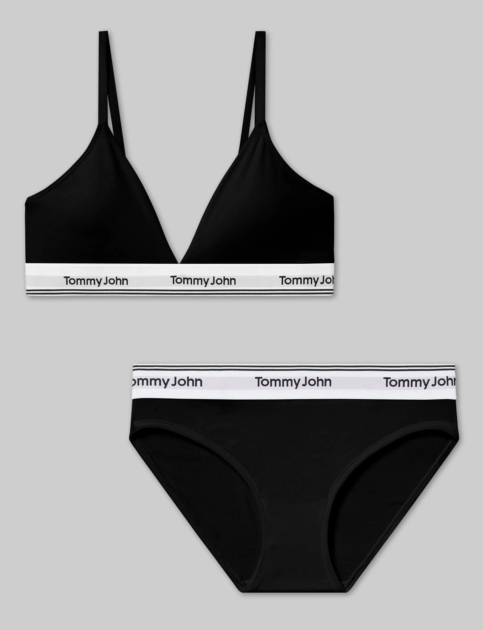 Signature Cotton Triangle Bralette & Bikini Set