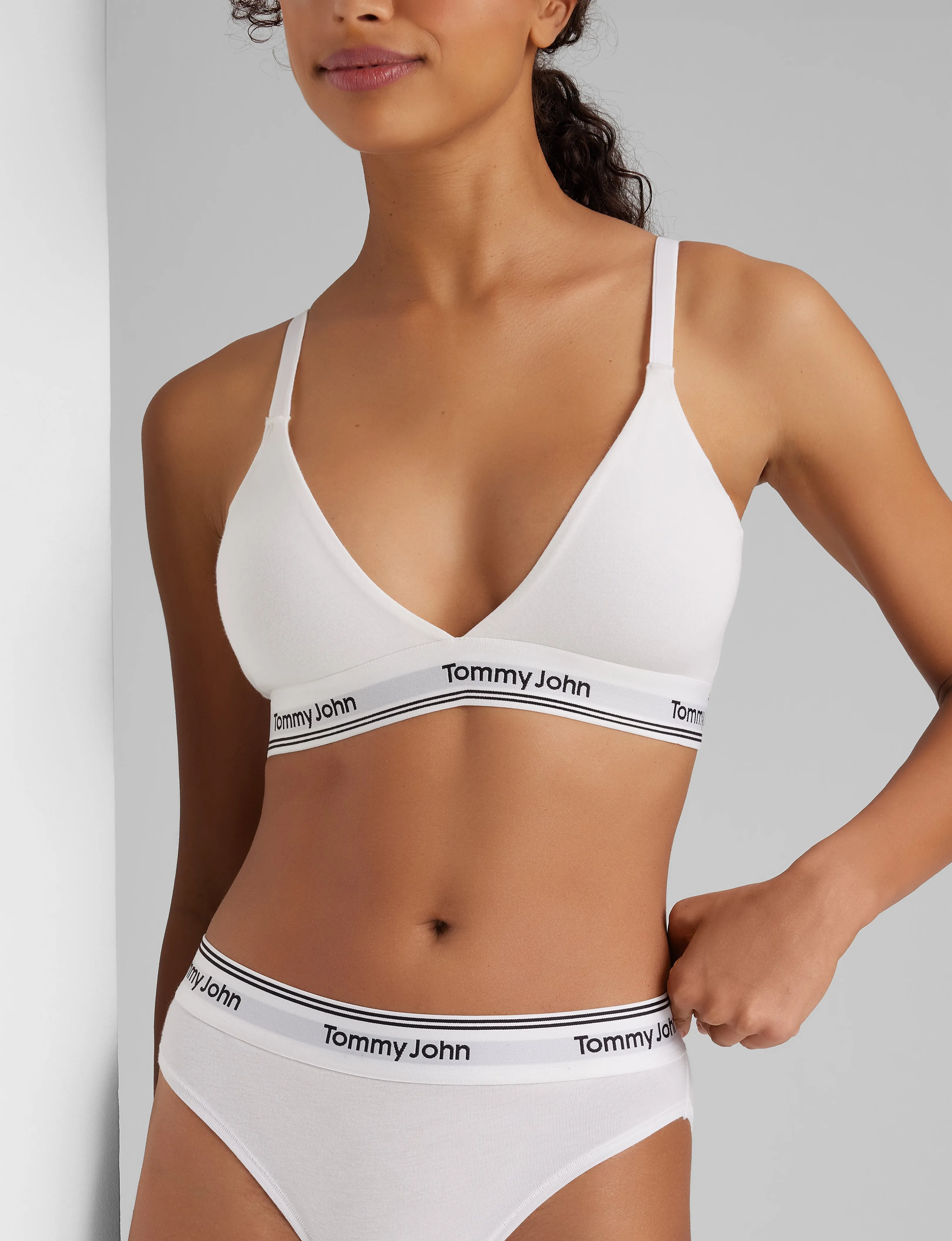 Signature Cotton Triangle Bralette & Bikini Set