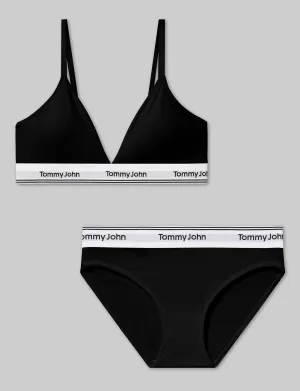 Signature Cotton Triangle Bralette & Bikini Set
