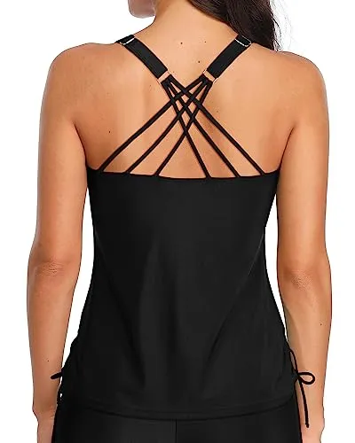 Tummy Control Swim V Neck Tankini Tops