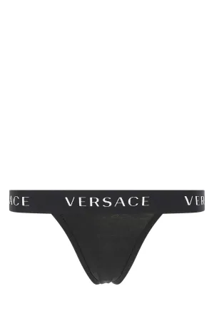 Versace Logo Waistband Thongs