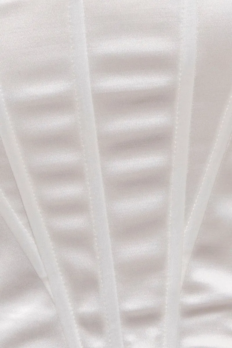 White Strapless Boned Corset Top