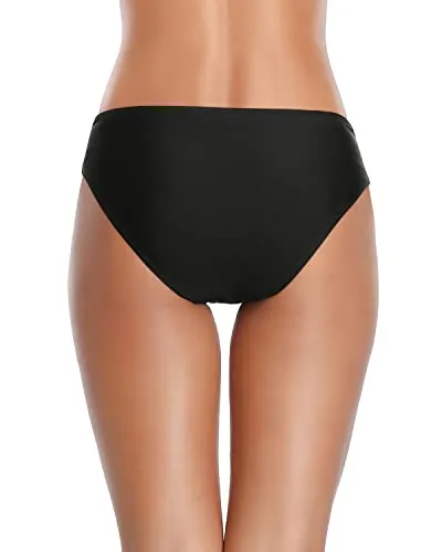 Women's Ruched Swimsuit Bottoms Cheeky High Cut Bikini Bottoms