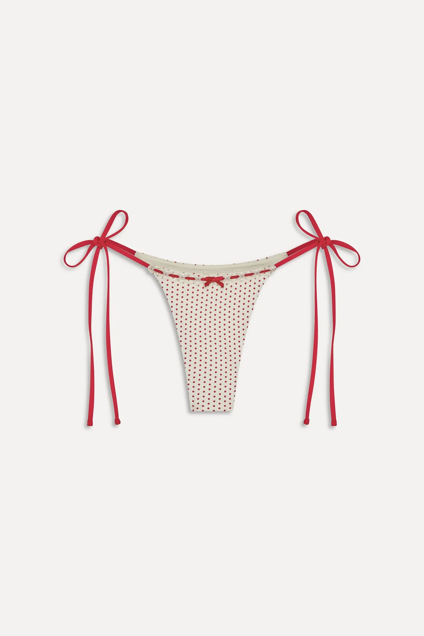 x BELLA HADID Mackenzie String Bikini Bottom - Strawberry Polka Dot