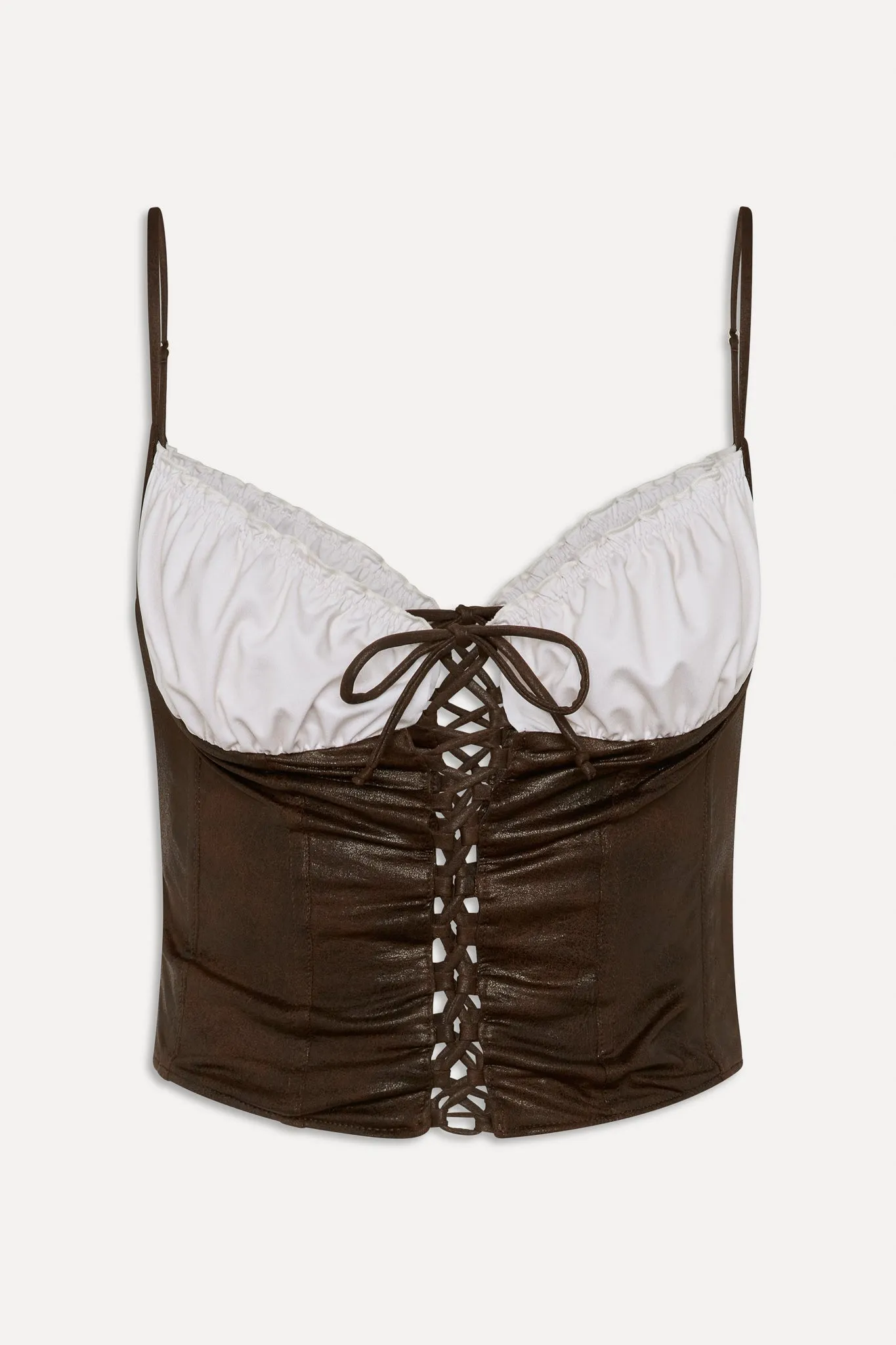 x BELLA HADID Ranch Corset Bikini Top - Cocoa